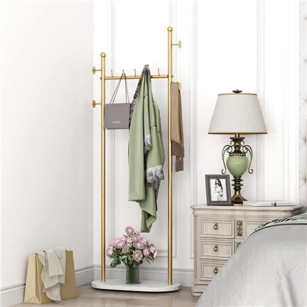 Gold Clothing Racks with Marble Base  Freestanding Gold Clothes Rack
